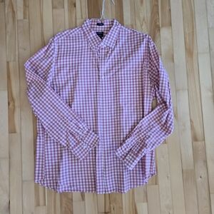 Men's Pink Checkered Shirt J.Crew Classic Button Down Longsleeve XL Preppy